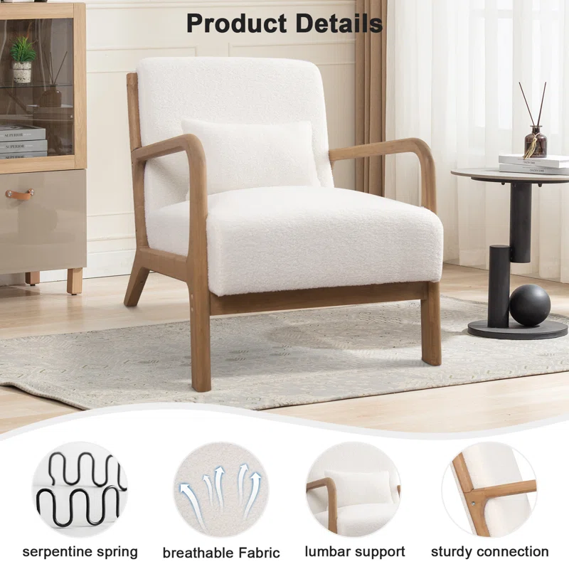 Aesthetic craft Century Accent Chair with matching pillow – modern design in four color options. Aesthetic craft Century Accent Chair with matching pillow – modern design in four color options.