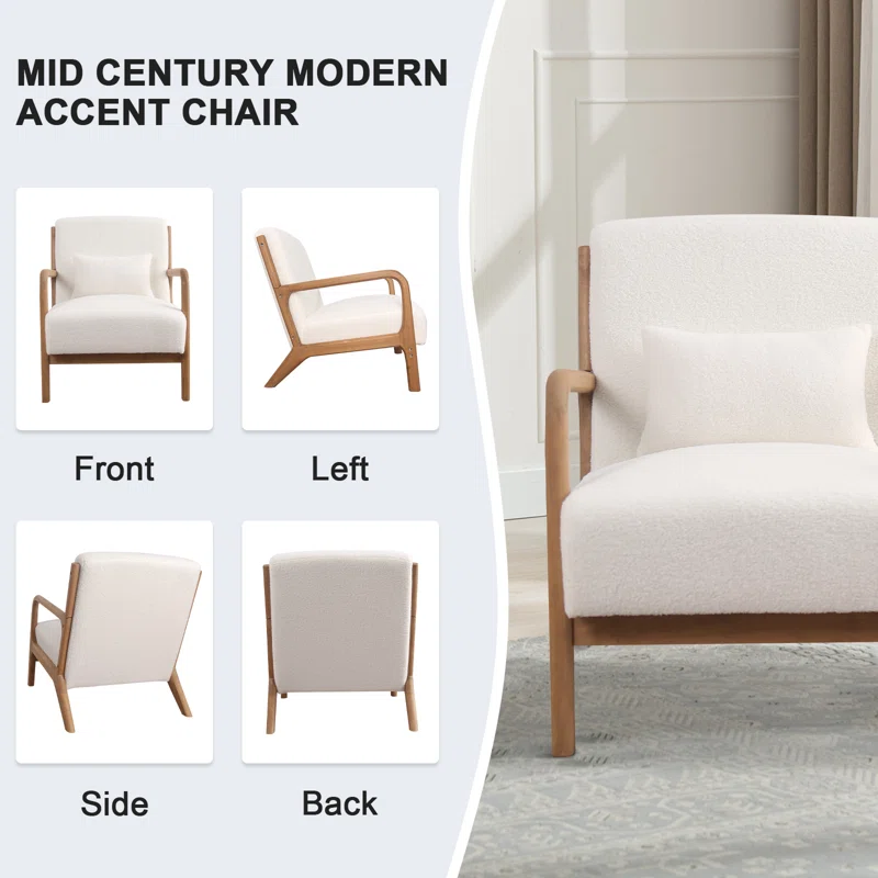Aesthetic craft Century Accent Chair with matching pillow – modern design in four color options. Aesthetic craft Century Accent Chair with matching pillow – modern design in four color options.