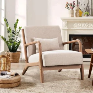 Aesthetic craft Century Accent Chair with matching pillow – modern design in four color options.