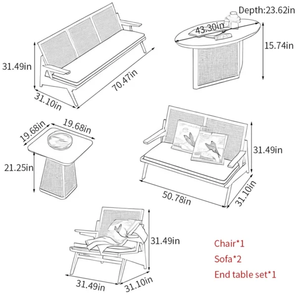 rattan-solid-wood-office-lounge-sofa-set Aesthetic craft