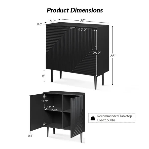 Aesthetic craft Tall 2-door accent cabinet in mango wood and MDF with elevated legs, available in black, grey, and white.