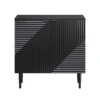 Aesthetic craft Tall 2-door accent cabinet in mango wood and MDF with elevated legs, available in black, grey, and white.