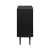Aesthetic craft Tall 2-door accent cabinet in mango wood and MDF with elevated legs, available in black, grey, and white.