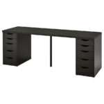 Gaming Desk with Storage Drawers & Center Iron Support