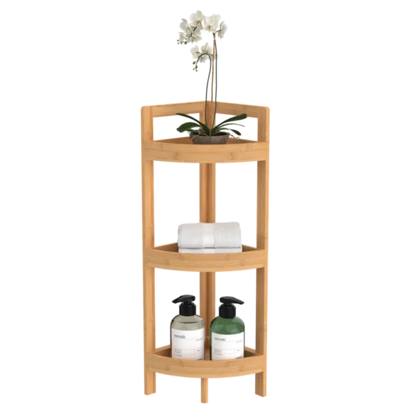 3-tier corner shelf with space-saving design for bathroom or kitchen storage Aesthetic craft