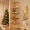 corner shelf bookcase with wall hooks for safe, stable storage Aesthetic craft