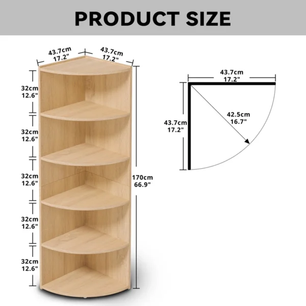 corner shelf bookcase with wall hooks for safe, stable storage Aesthetic craft