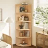 corner shelf bookcase with wall hooks for safe, stable storage Aesthetic craft