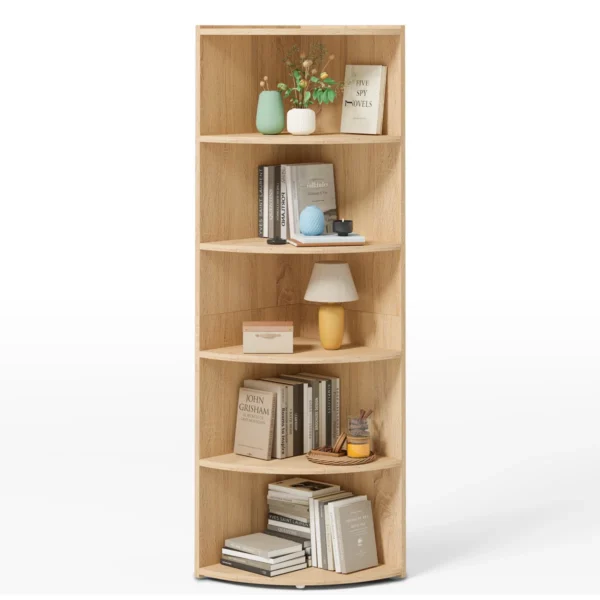 corner shelf bookcase with wall hooks for safe, stable storage Aesthetic craft
