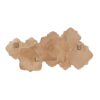 Hand-carved wood wall panel with white floral design, hanging above a sofa in a living room Aesthetic craft