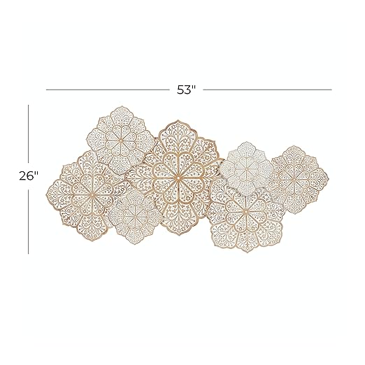 Hand-carved wood wall panel with white floral design, hanging above a sofa in a living room Aesthetic craft