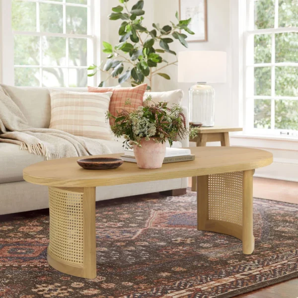 oval rattan coffee table for living room Aesthetic craft