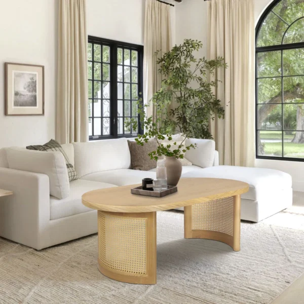 oval rattan coffee table for living room Aesthetic craft