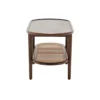 Brown oval coffee table with rattan shelf for small spaces Aesthetic craft