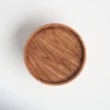 Round coffee table with cylindrical legs, 36 inch, natural finish Aesthetic craft