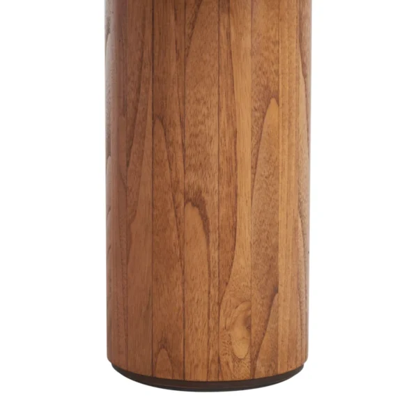 Round coffee table with cylindrical legs, 36 inch, natural finish Aesthetic craft