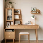 Bookshelf Desk Combination – Study Table with Drawers & Cabinet