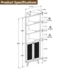 corner shelf cabinet with 2 rattan doors, 3 display shelves, and wall hook for stability Aesthetic craft