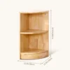 wooden corner shelf with rounded edges for safe storage of books and toys Aesthetic craft