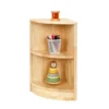 wooden corner shelf with rounded edges for safe storage of books and toys Aesthetic craft