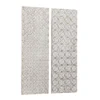 White carved wooden wall art set of 2 with geometric design, 16x48 inches each Aesthetic craft