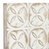 White carved wooden wall art set of 2 with geometric design, 16x48 inches each Aesthetic craft