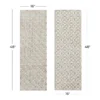 White carved wooden wall art set of 2 with geometric design, 16x48 inches each Aesthetic craft