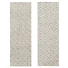White carved wooden wall art set of 2 with geometric design, 16x48 inches each Aesthetic craft