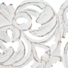 Set of 3 white carved wood wall panels with floral patterns, handmade solid wood decor Aesthetic craft