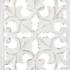 Set of 3 white carved wood wall panels with floral patterns, handmade solid wood decor Aesthetic craft