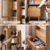 bookshelf desk combination, drawers, shelves, and glass cabinet Aesthetic craft