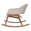 Modern rocking chair with wide cushioned seat and wooden rocker base Aesthtic craft