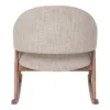 Modern rocking chair with wide cushioned seat and wooden rocker base Aesthtic craft