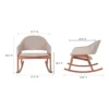 Modern rocking chair with wide cushioned seat and wooden rocker base Aesthtic craft