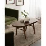 Oval Coffee Table – Solid Wood Tapered Legs