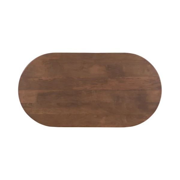 Oval coffee table with tapered legs – natural and brown Aesthetic craft