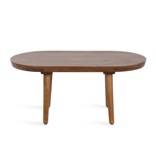 Oval coffee table with tapered legs – natural and brown Aesthetic craft