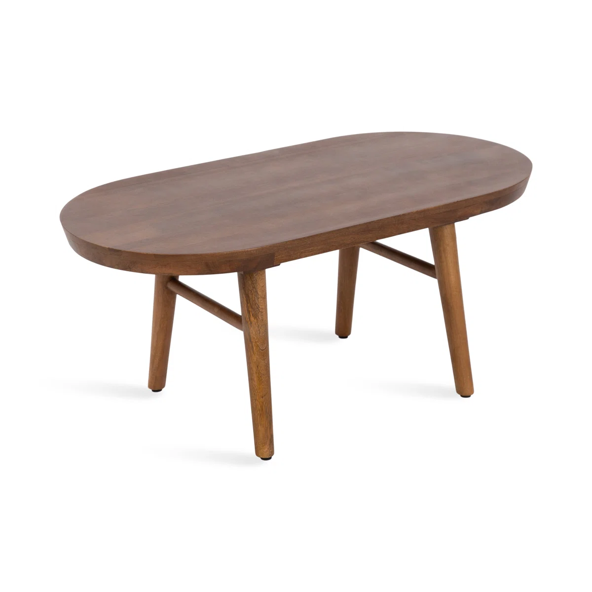 Oval coffee table with tapered legs – natural and brown Aesthetic craft