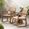 Outdoor rocking chairs with cushions set of 2 on patio Aesthetic craft