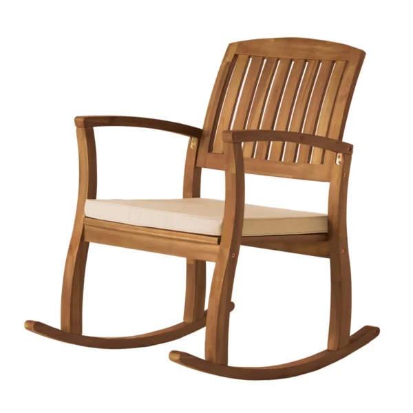 Outdoor rocking chairs with cushions set of 2 on patio Aesthetic craft