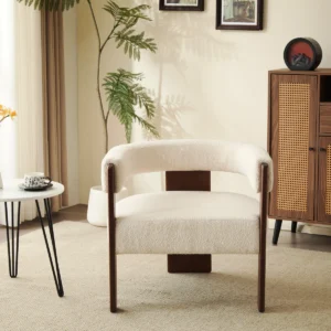 upholstered fabric accent armchair in beige, blue, burnt orange, camel, dark brown, and olive green Aesthetic craft