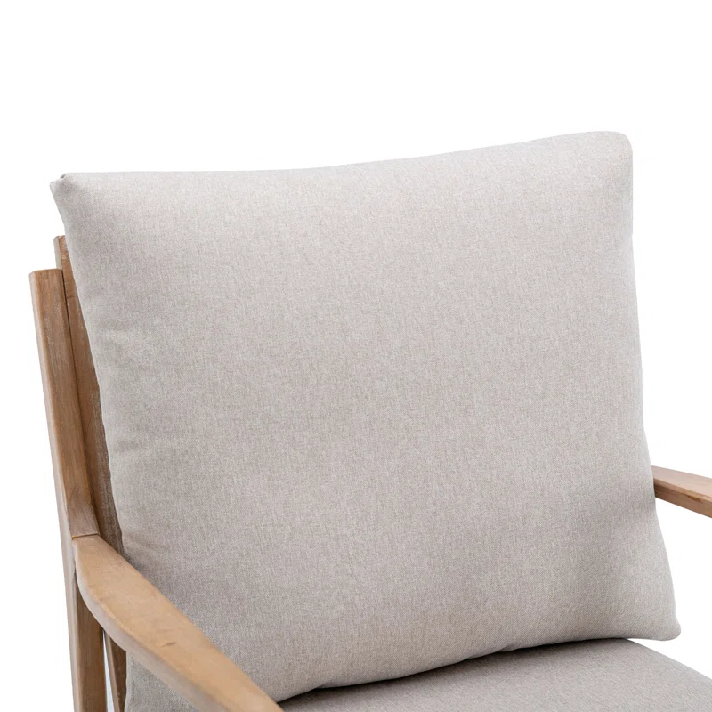 Modern rocking chair with wide soft arms, wooden frame, and removable cushion Aesthtetic craft