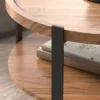 Round coffee table with carbon steel base Aesthetic craft