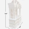 Large handcrafted teak wood mandir in white and gold polish with intricate carvings