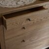 chest of drawers in natural brown finish with 5 spacious drawers