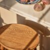 Oval bar stool with 66cm height and sturdy foot rung