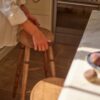Oval bar stool with 66cm height and sturdy foot rung