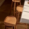 Oval bar stool with 66cm height and sturdy foot rung