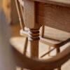 5-piece dining set with square table and 4 wooden chairs in natural brown finish