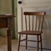 Windsor chair in pine wood, natural brown finish